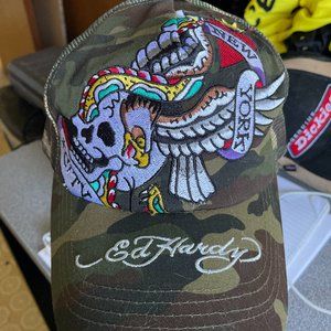 ED HARDY Cap Hat SKULL EAGLE Embroidered NEW YORK CITY.Christmas is coming fast.